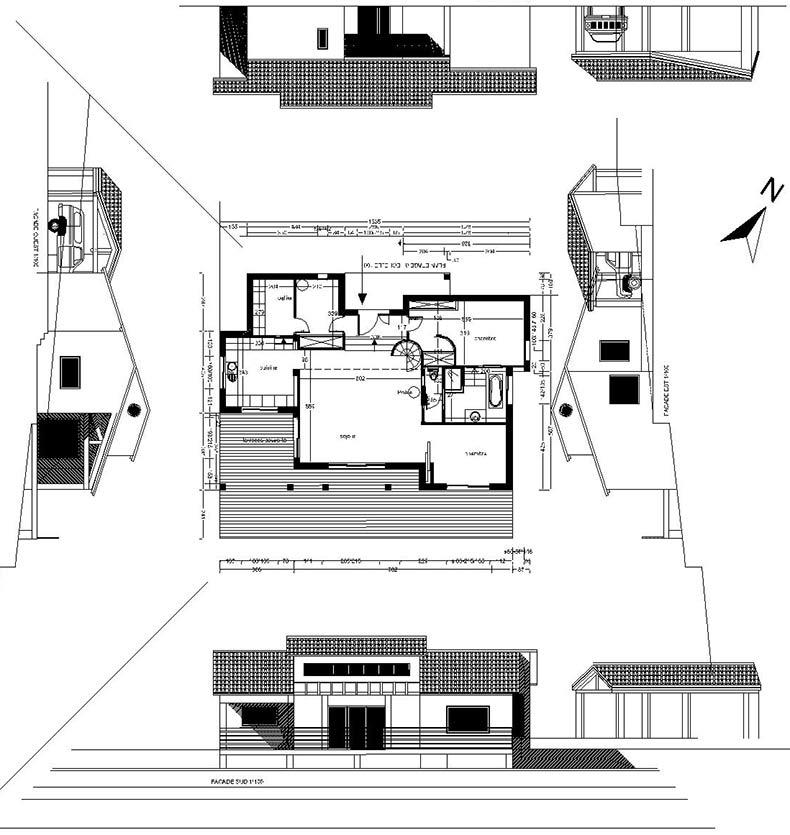 Plan d'ensemble d'une villa d'architecte. 