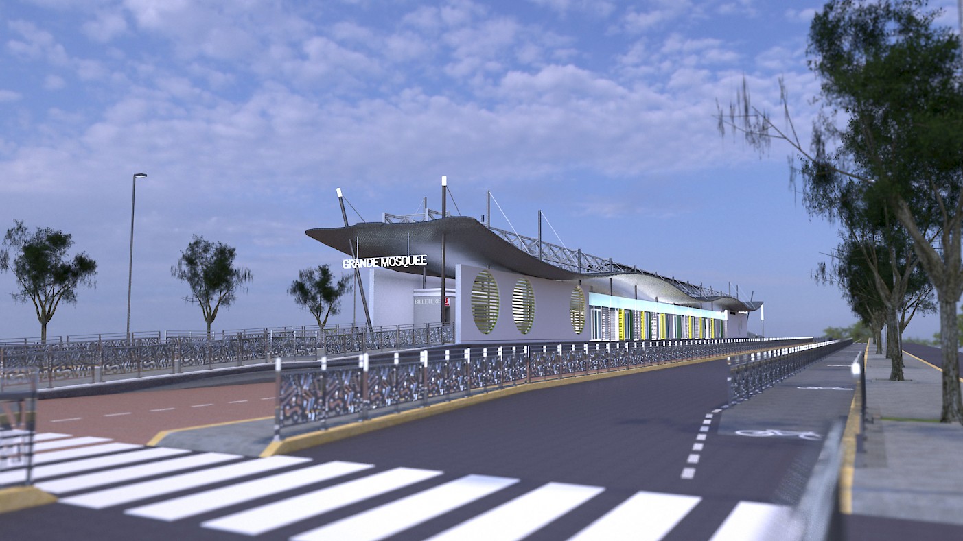 Projet de station de Bus BHNS, vue basse